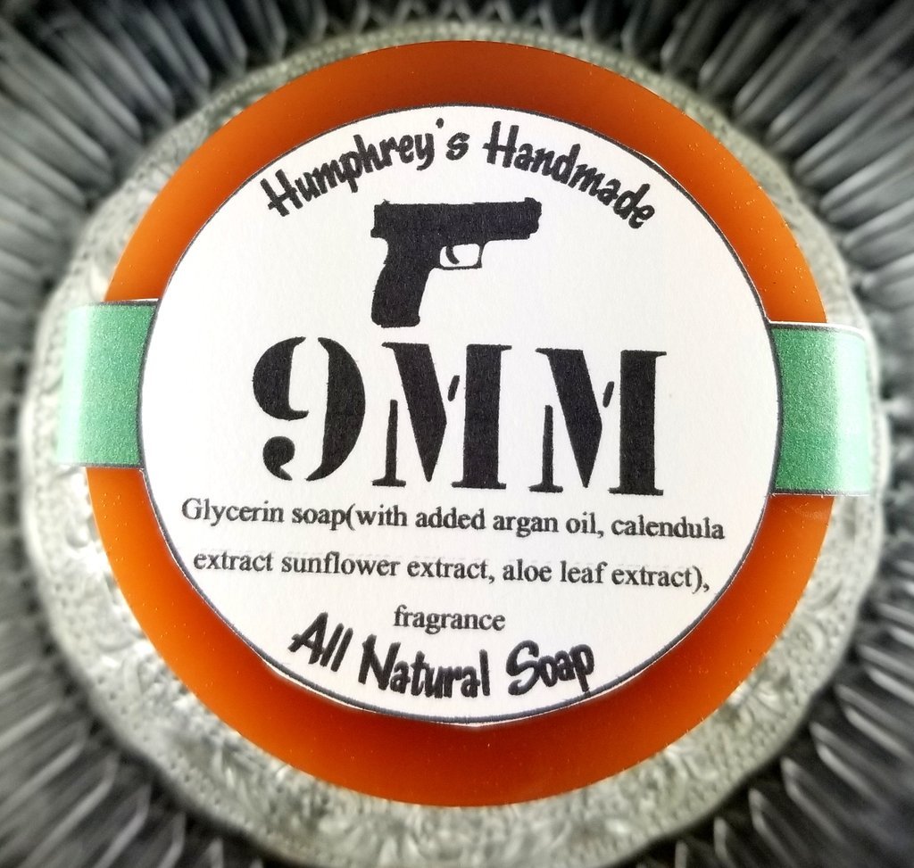 9MM Coffee and Leather Shave & Shampoo Soap Men’s Puck Round Glycerin Bar