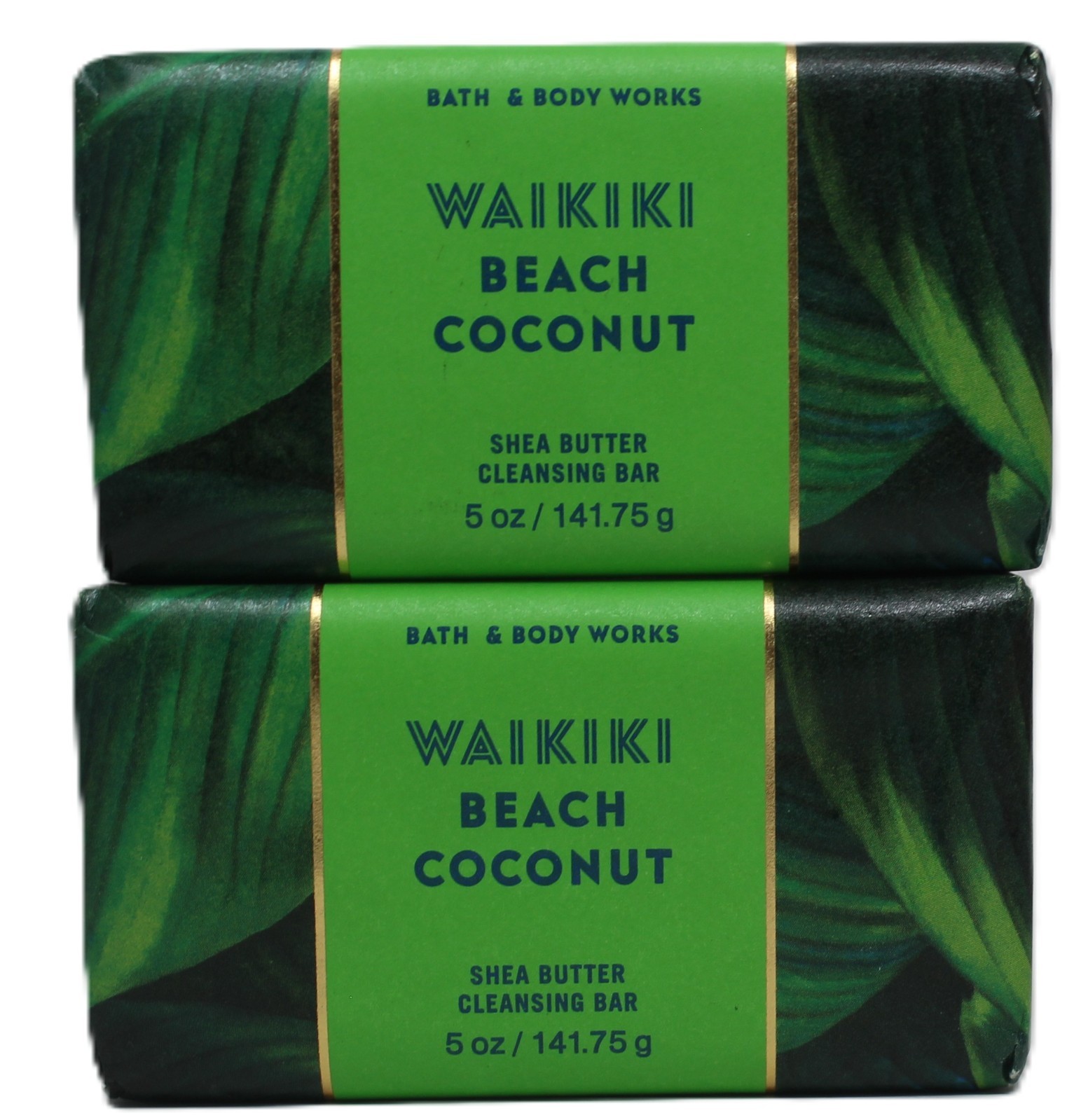 x2 Bath Body Works Waikiki Beach Coconut Shea Butter Cleansing Bar Soap 5 oz New