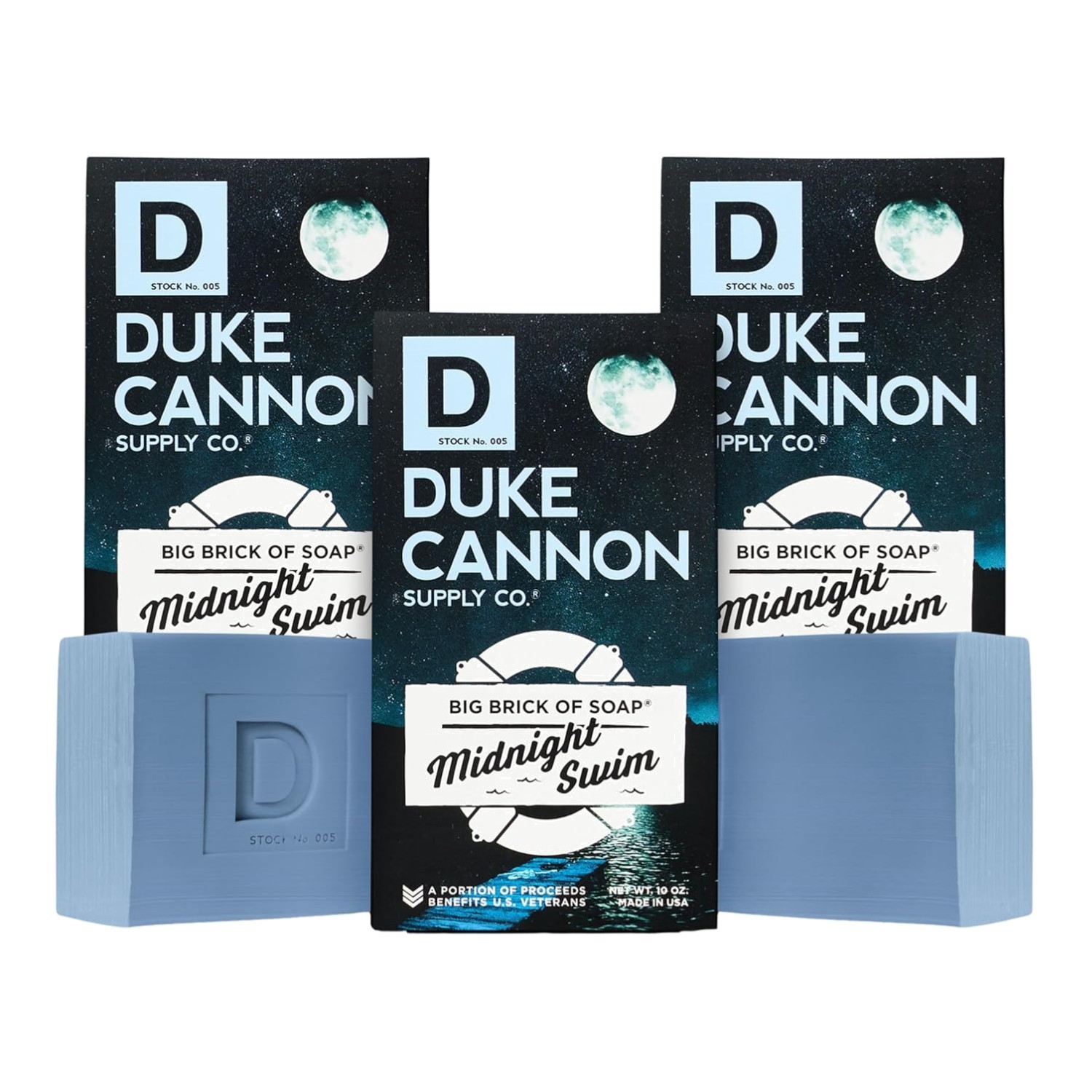 Extra Large 10 oz Men’s Soap – Midnight Swim 3-Pack for Long-Lasting Freshness