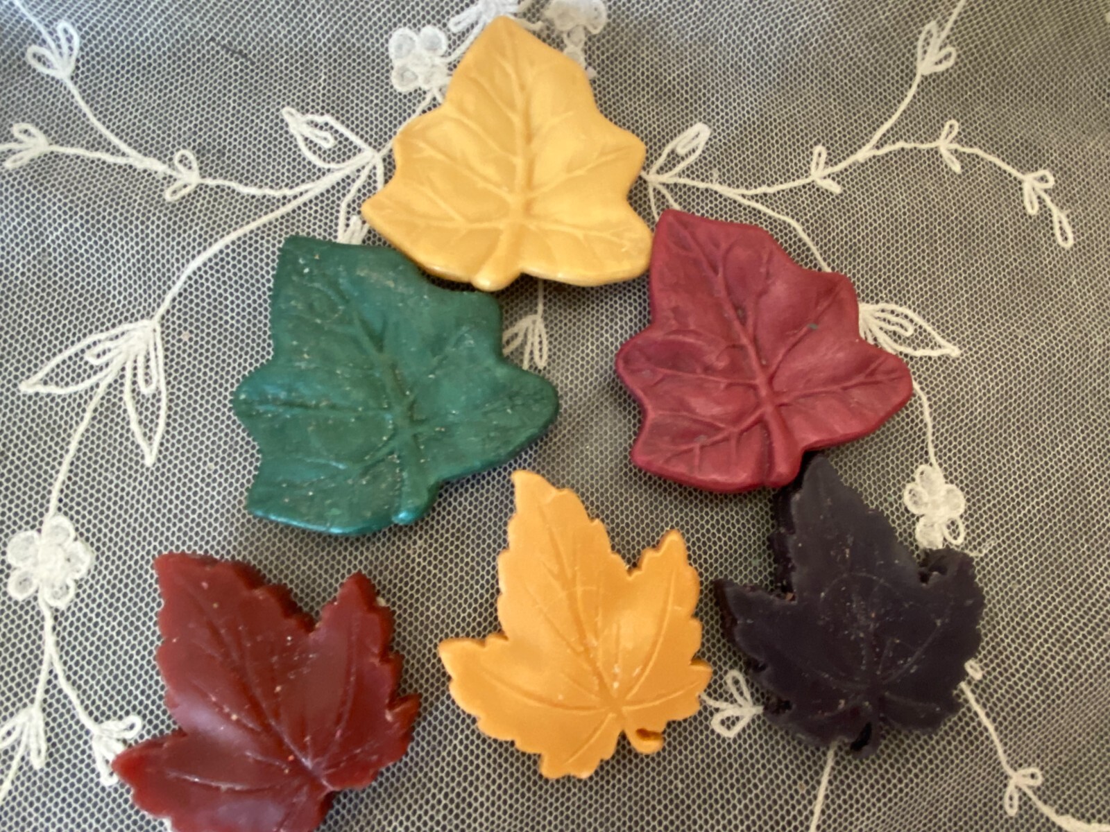 Vintage Lot of 6 Scented Maple Leaf Soaps Decor Display