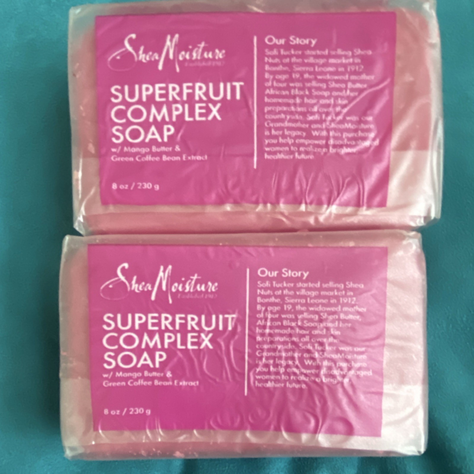 SheaMoisture Superfruit Complex Mango Butter Green Coffee Bean Soap 2 Pack 8 oz