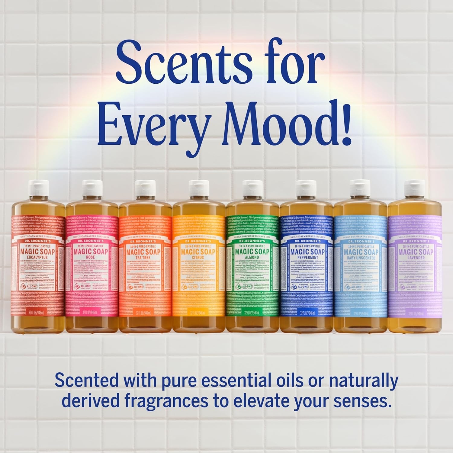 8 Fl Oz Organic Castile Magic Soap – Peppermint Scent, 18-in-1 Uses