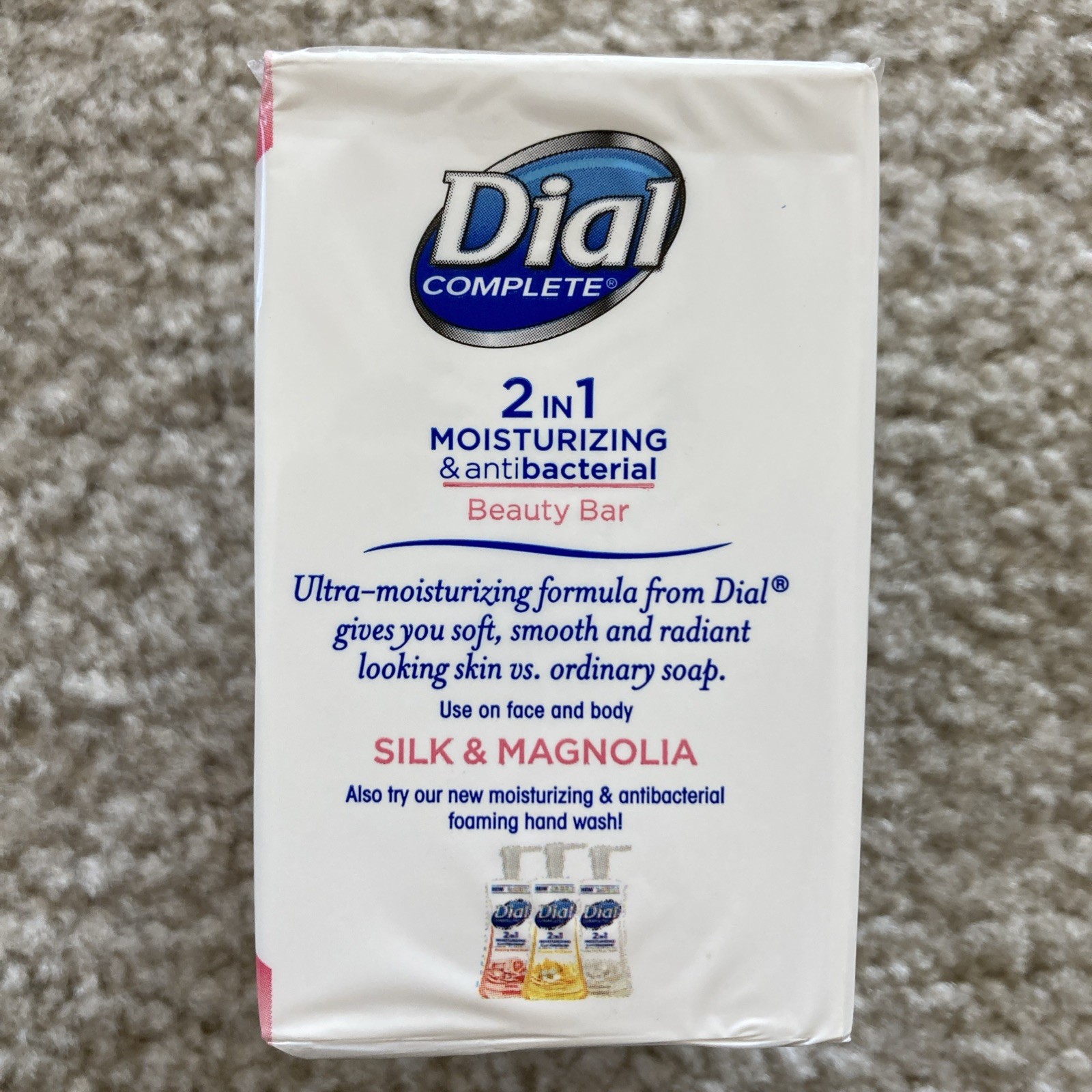 Dial Complete 2 in 1 Silk & Magnolia Beauty Bar Soap- 2 Count 3.2 Oz Rare!