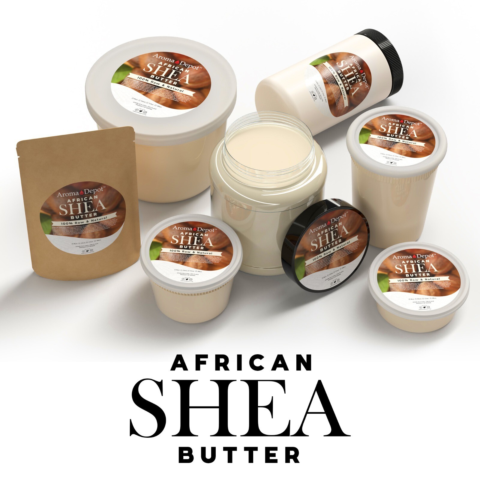 Shea Butter 8 oz. Cocoa Butter, Mango Butter, Kokum Butter Soap Paste 6 PACK