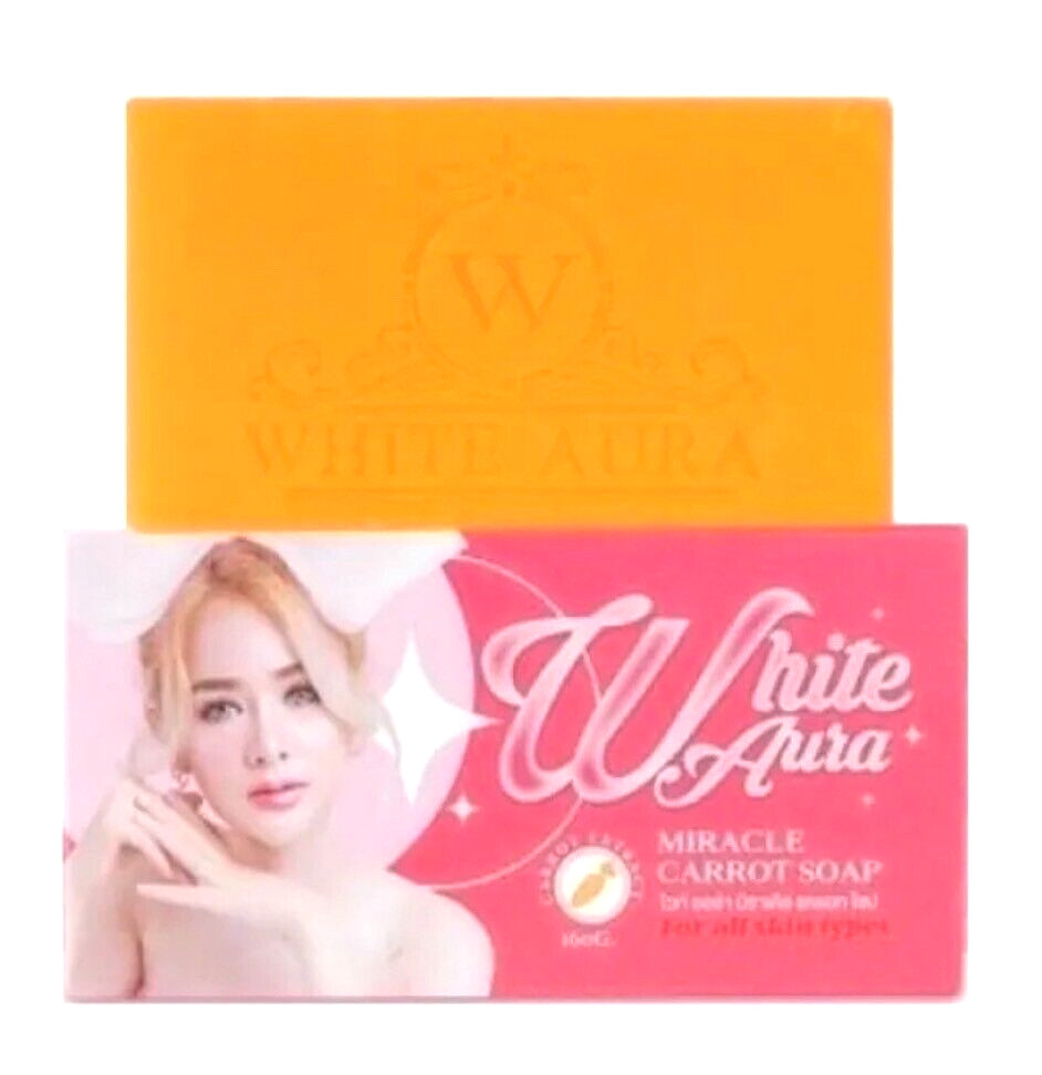 Aura Miracle Carrot Soap Revealing Radiant Skin Dark Spots Skin White Clear 160g