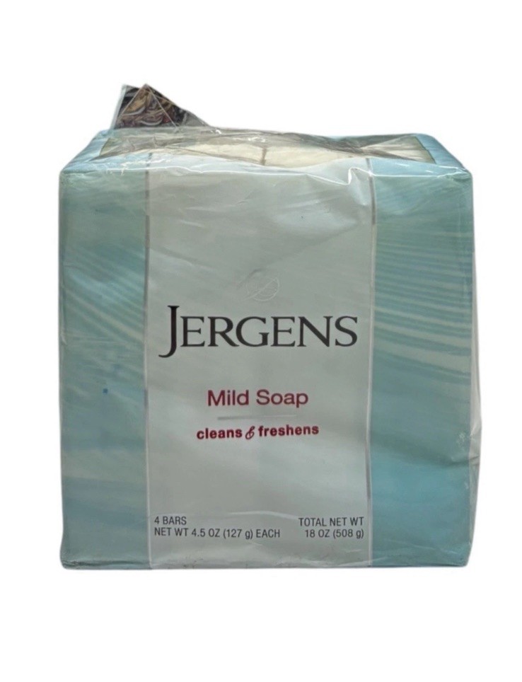 16 JERGENS Mild Soap Bar Soap, Cleans & Freshens, 4 Bars, 4.5oz each