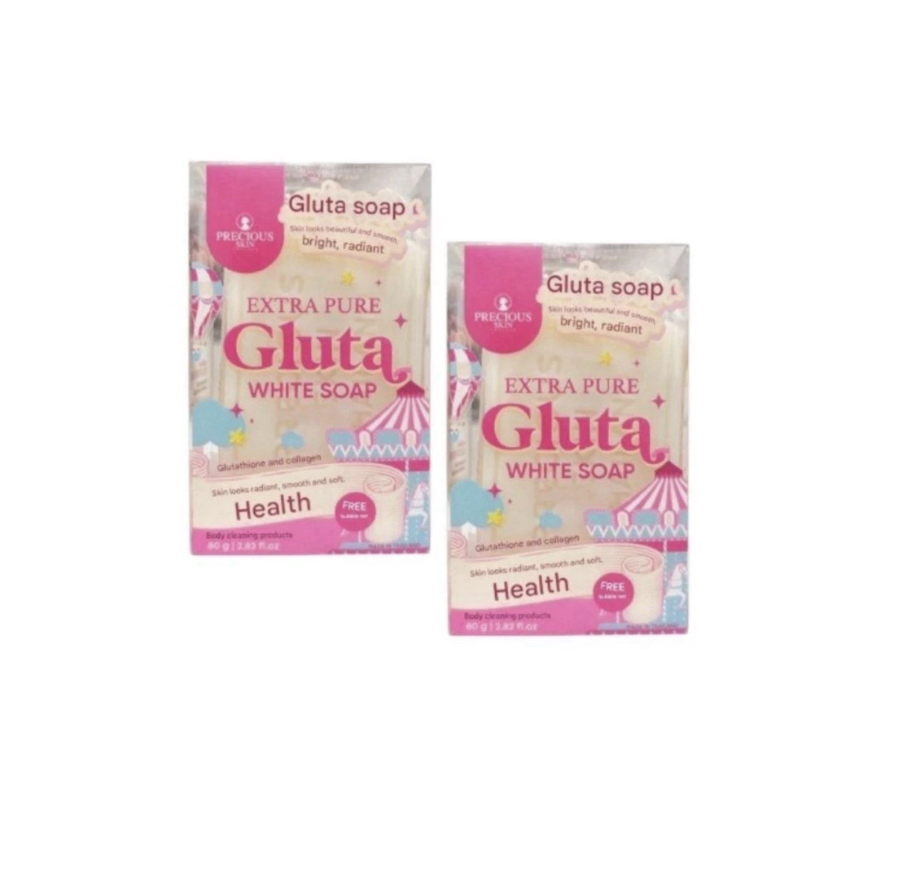 Precious Skin Thailand Extra Pure Gluta White Soap 2 Pack (80g each)