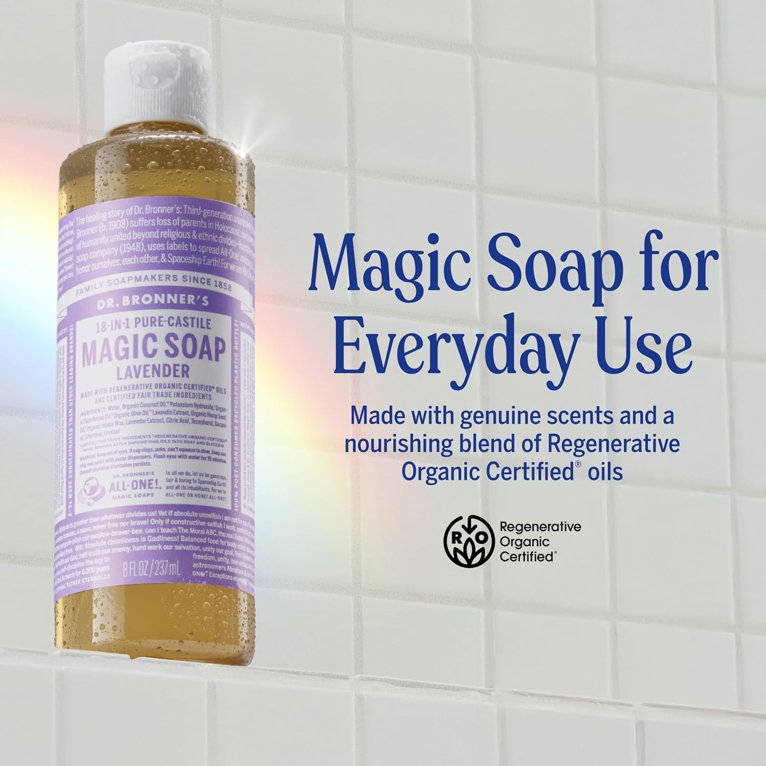 Lavender Pure-Castile Soap 8oz – Multitasking Organic Formula for All Skin Types