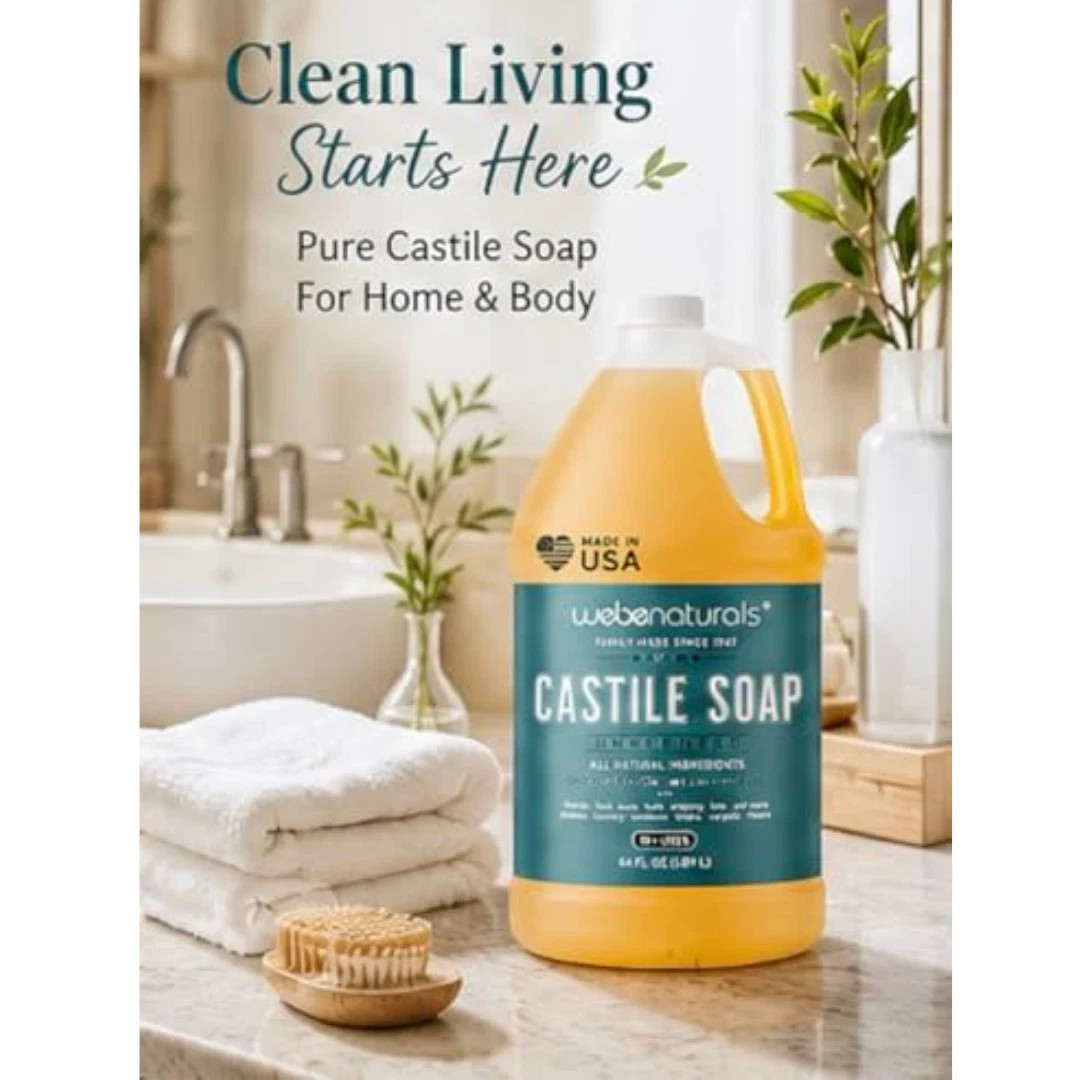 Pure Castile Soap Liquid Organic, Certified Palm 64 Fl Oz (Pack of 1) Unscented