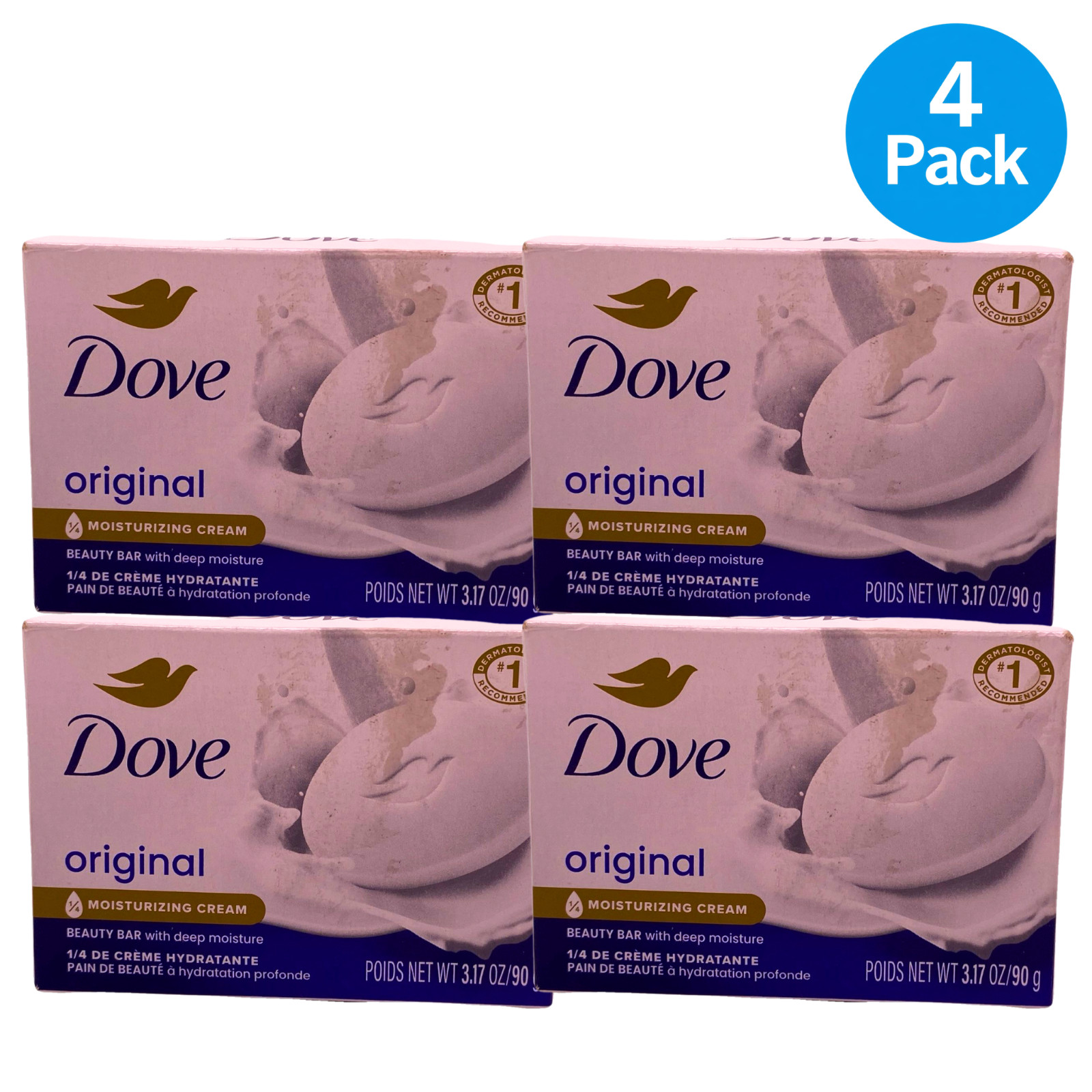 Dove Original Beauty Bar with Deep Moisture 3.17 oz 4 Pack New