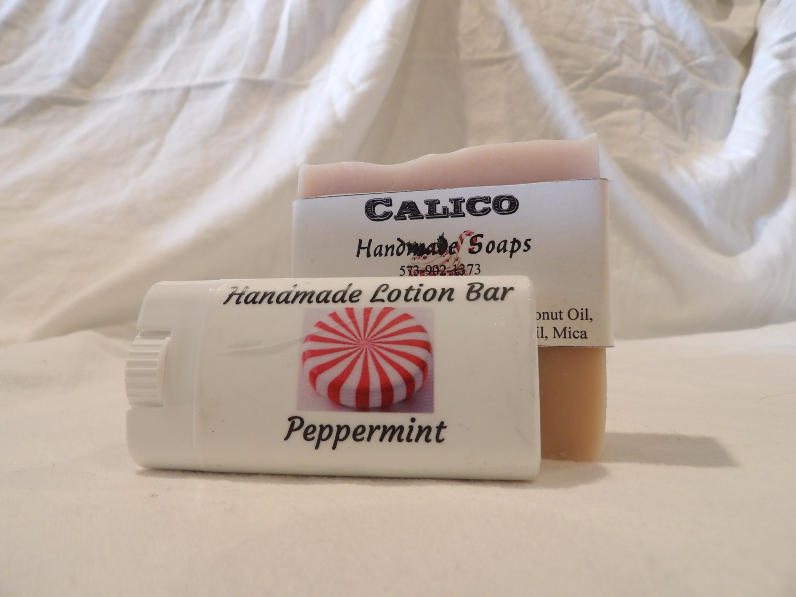 Handmade Peppermint Soap & Lotion Shower Set -All Natural-for normal to dry skin