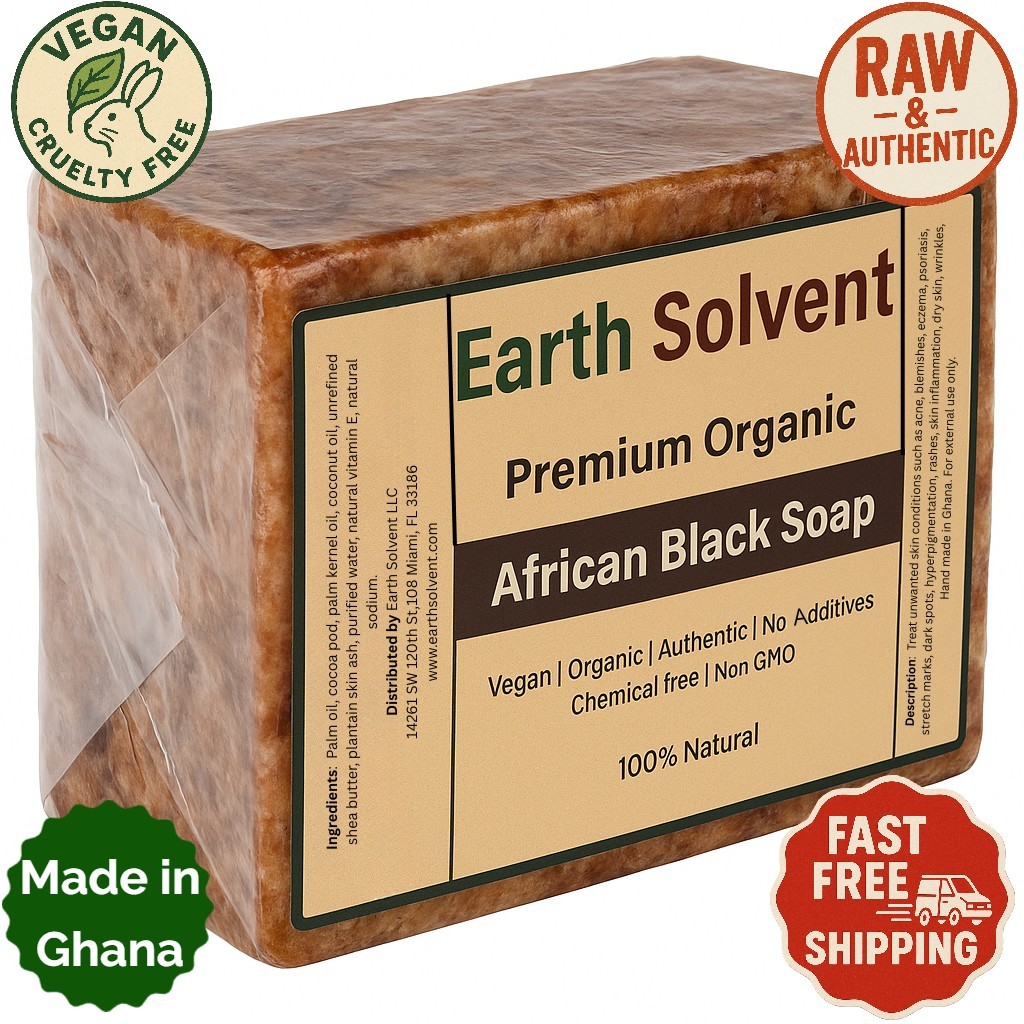 African Black Soap Raw Natural Unrefined Grade A from Ghana
