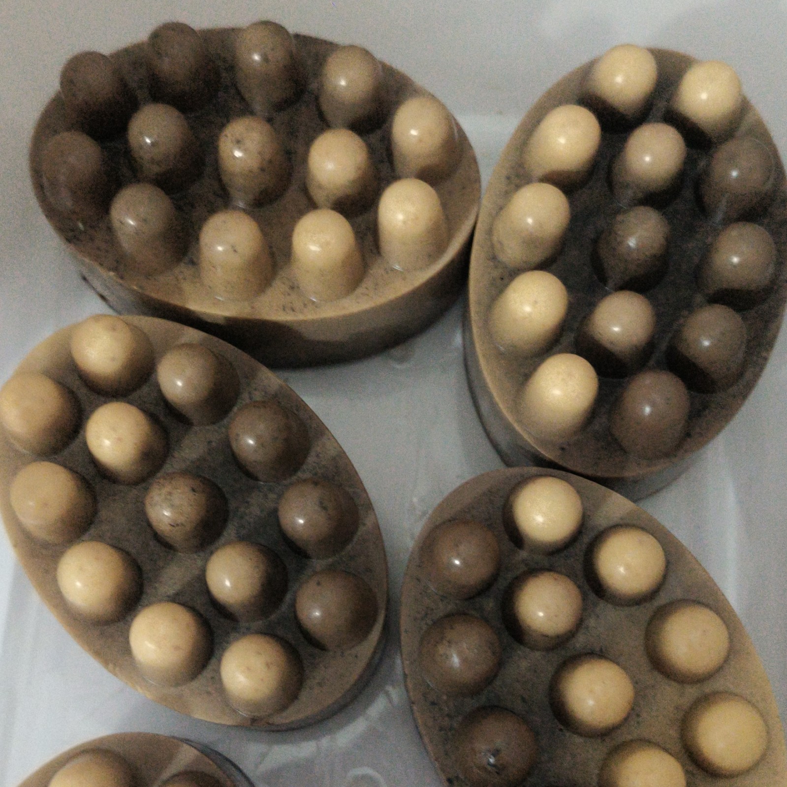 Exfoliating Coffee Scent Brown & Beige Oval Body Bar Soap for Men & Women