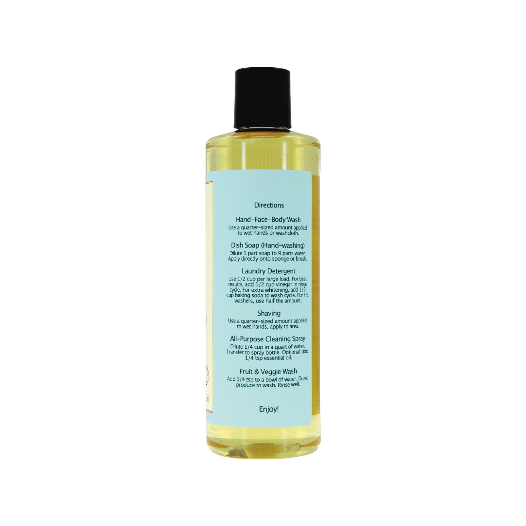 Liquid Castile Soap (Disc Cap) – Organic Ingredients, Gentle For Sensitive Skin