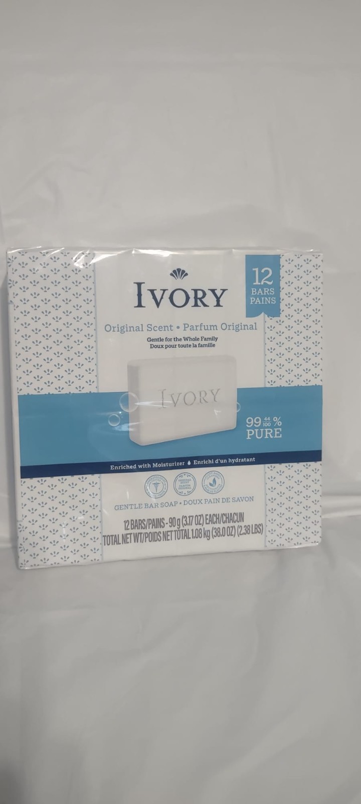 Ivory Bar Soap Original Scent, For All Skin Types, 12 Pack, 3.17 oz Each