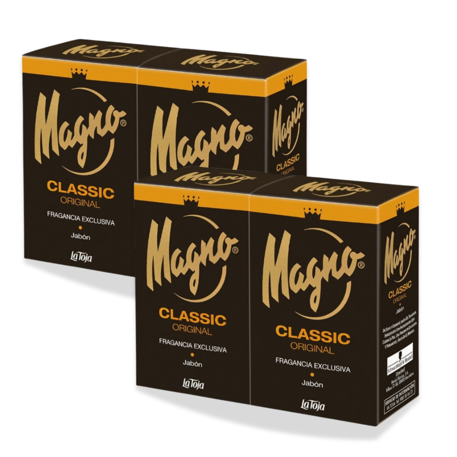 Magno Classic Twin Pack Bar Soap 100g, Masculine Scent 2-Pack (4Bars)
