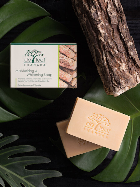 100g De Leaf Thanaka Moisturizing & Whitening Soap product of Thailand