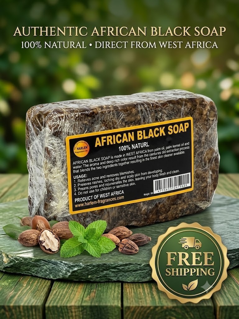 Authentic African Black Soap 1lb Raw Natural Acne Rashes Dark Spot Cleanser Bar