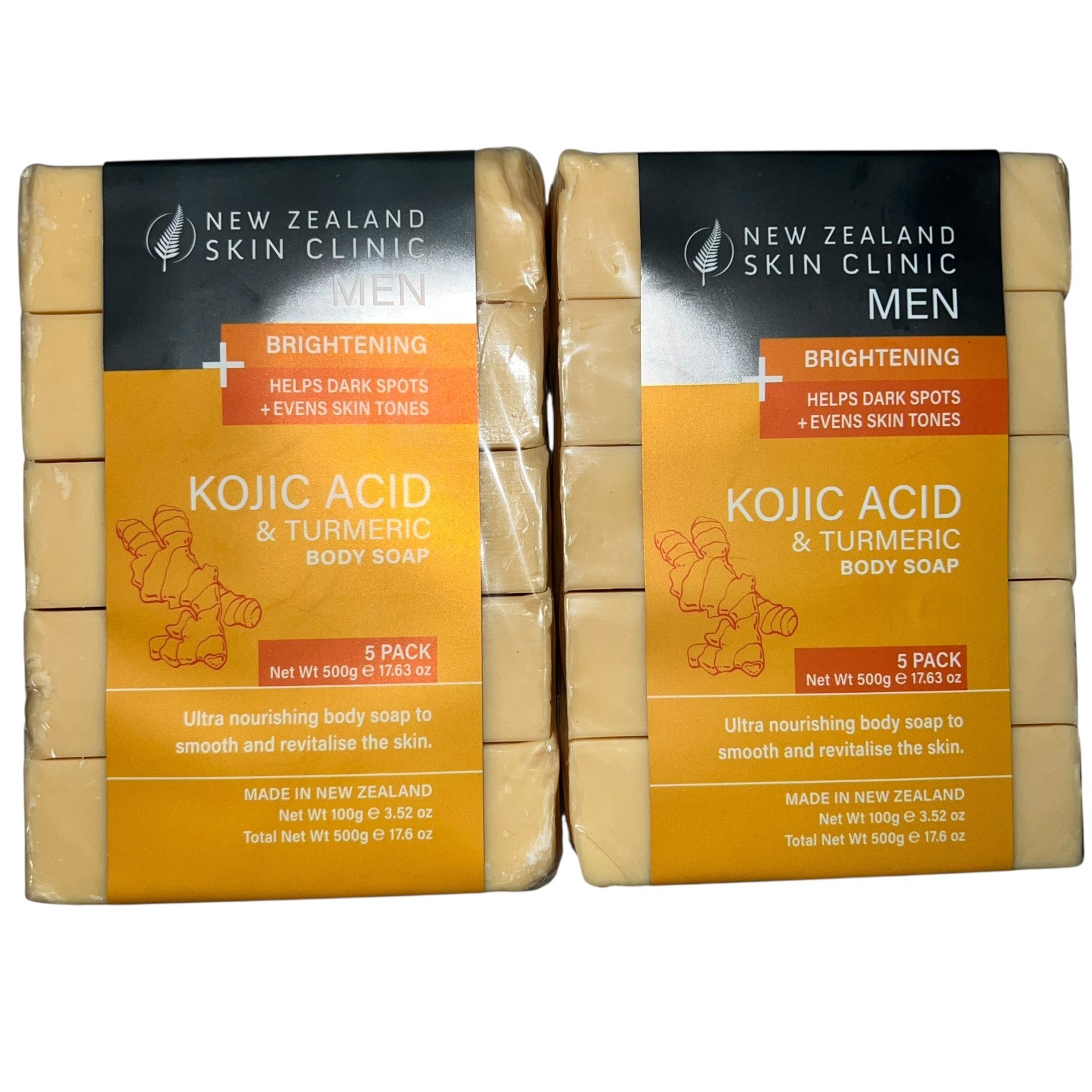 New Zealand Skin Clinic Men’s Soap 10 Bars – Kojic Acid & Turmeric Body Soap