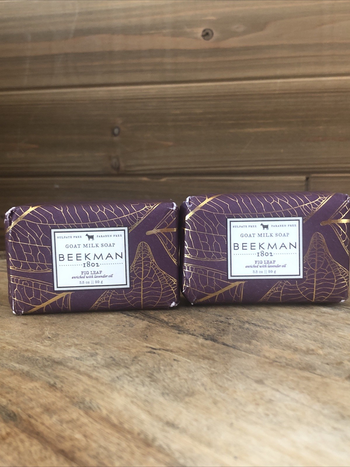 (2) Beekman 1802 FIG LEAF Palm Size Bar Soap – 3.5 oz Each