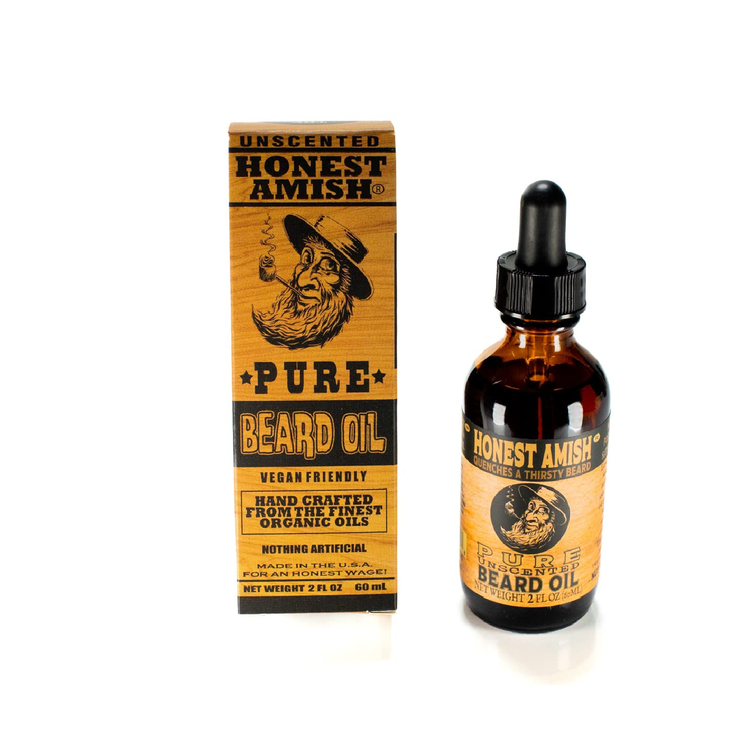 Honest Amish – Pure Beard Oil – 2 Ounce – Fragrance Free