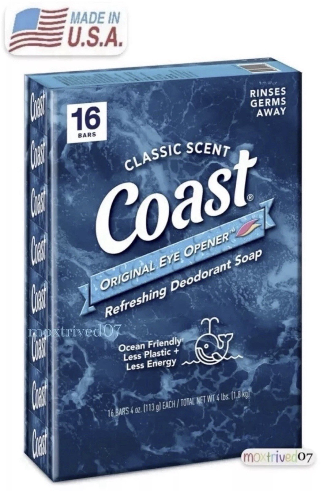 Coast® Classic Original Scent Refreshing Deodorant Soap 16 Bar 4oz Antibacterial