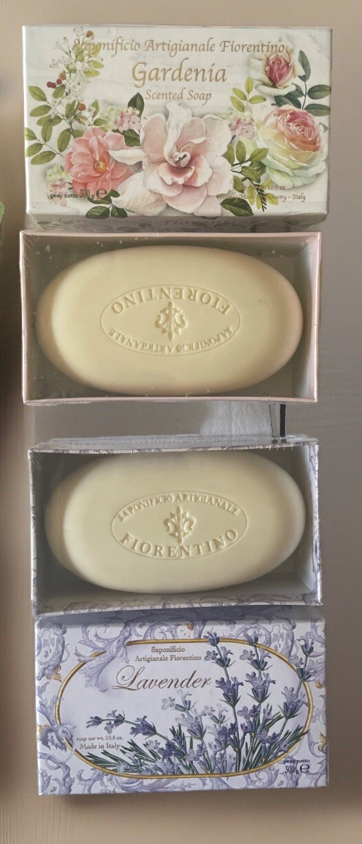 Saponificio Artigianale Fiorentino LAVENDER and GARDENIA 10.5oz (2) Bar Soaps