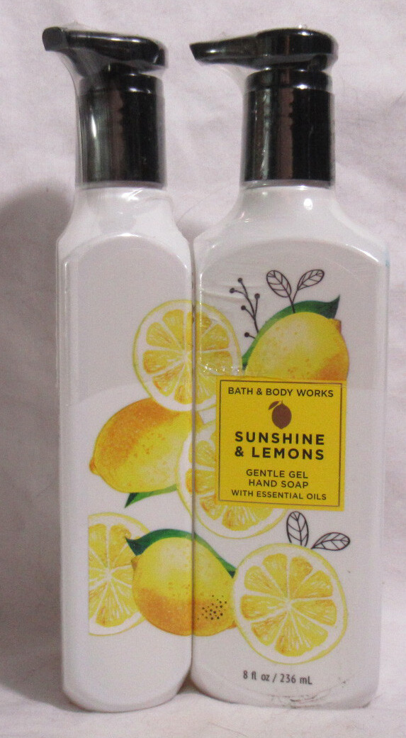 Bath & Body Works Gentle Gel Hand Soap w/ essential oils Lot 2 SUNSHINE & LEMONS
