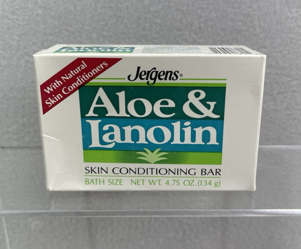 VTG Jergens Aloe Soap Bar Sealed 1989 Lanolin Bath Soap Collectible NOS
