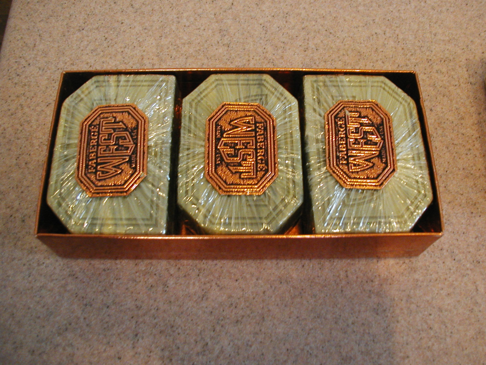 Rare Vintage FABERGE WEST Cologne for Men Bath Body Soap Bars 3 x 4.5 = 13.5 oz