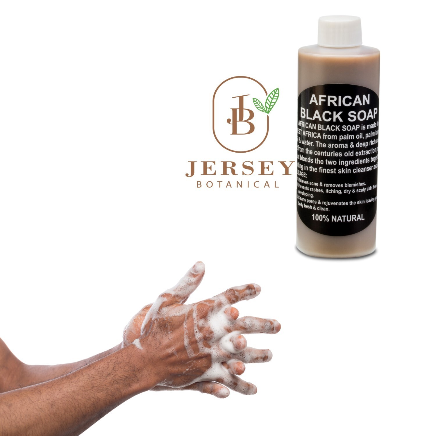 Liquid African Black Soap Half Gallon 100% Pure Natural Raw Organic Face Body