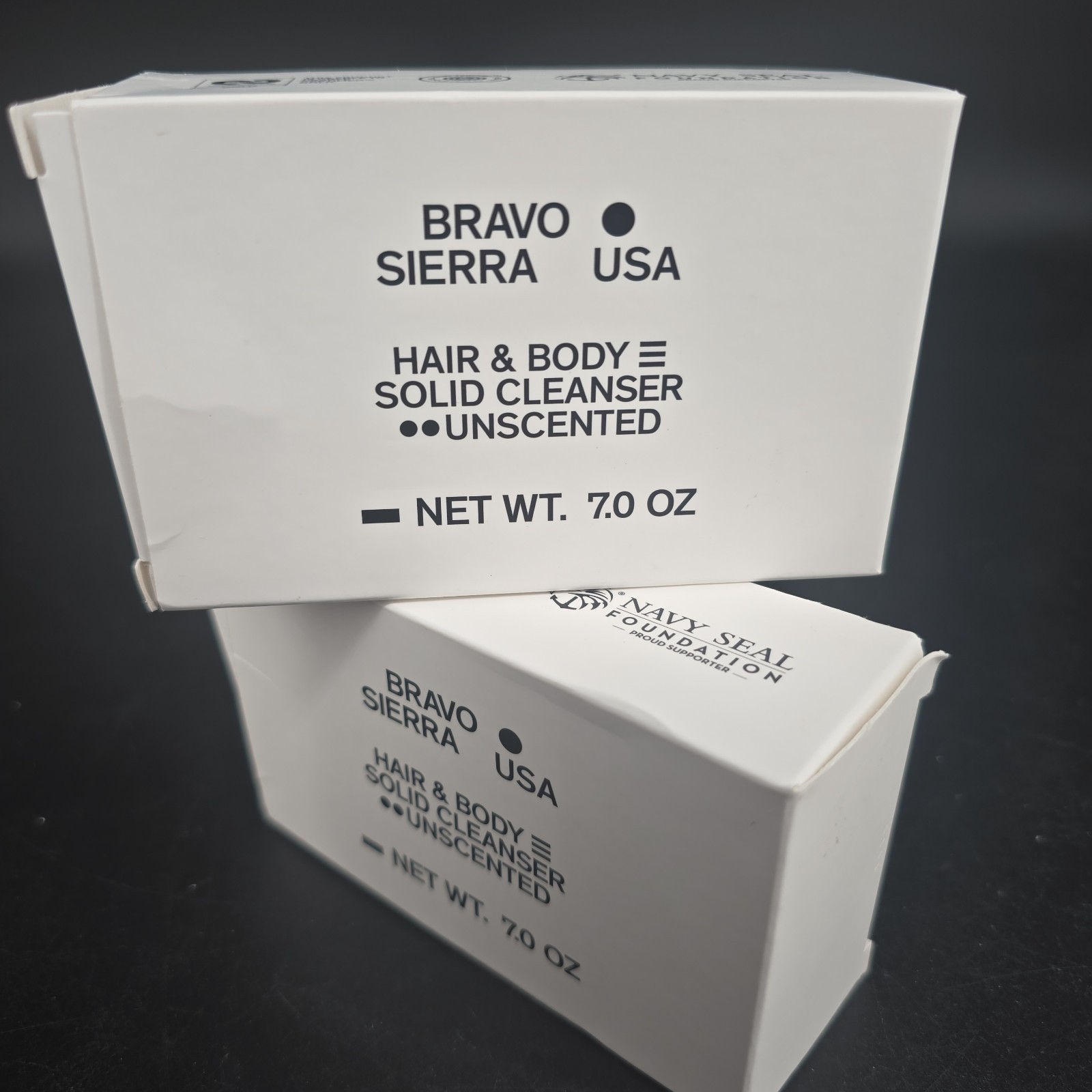 (x2) Bravo Sierra USA Hair & Body Solid Cleanser Bar White Unscented 7oz