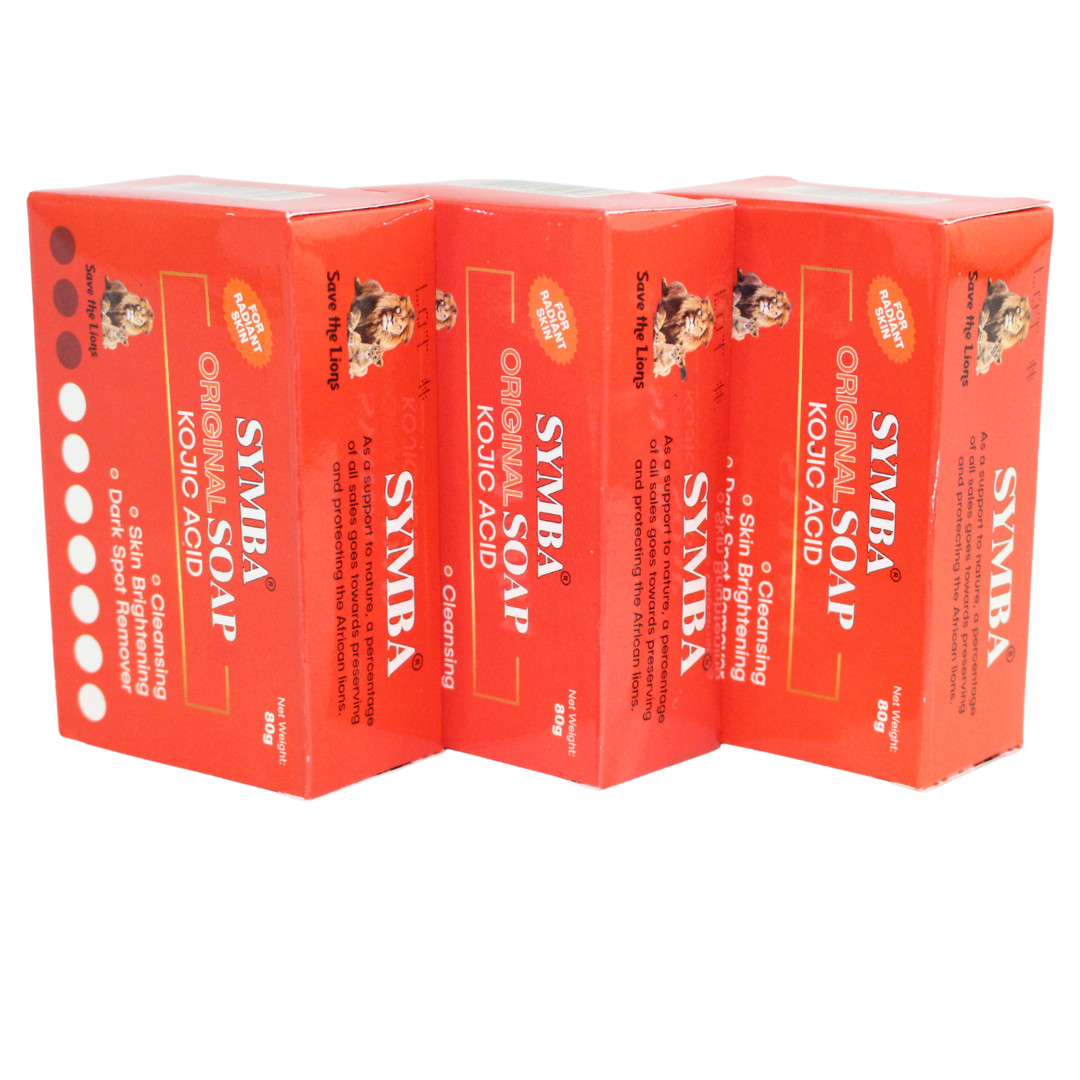 Symba Kojic Acid Brightening Soap (80g) for Dark Spots & Uneven Skin 3 pack