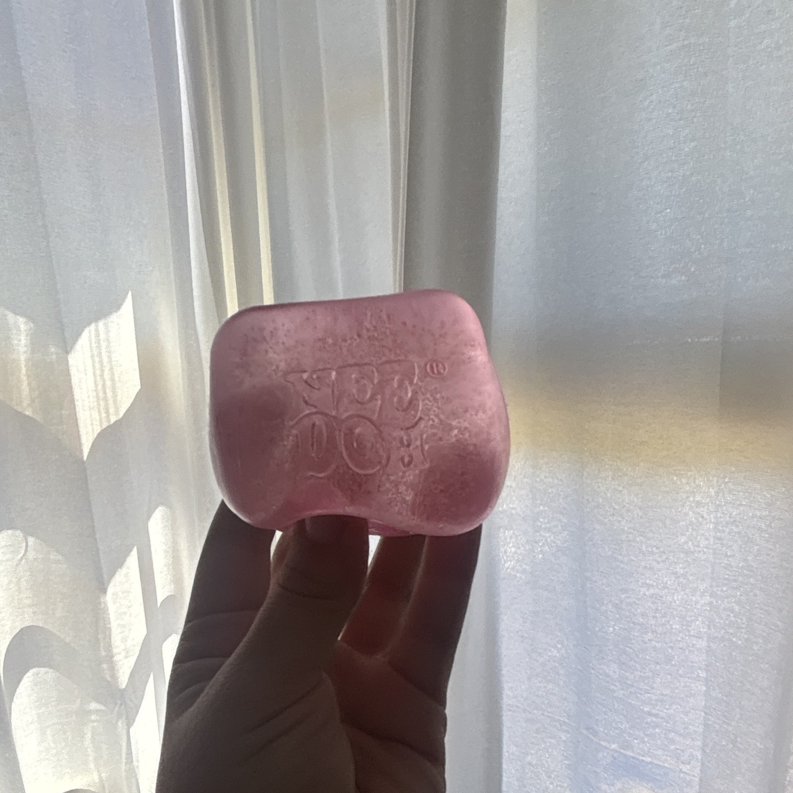 3 Needoh cubes two pink and blue glitters and one clear pink ice cube 100% real