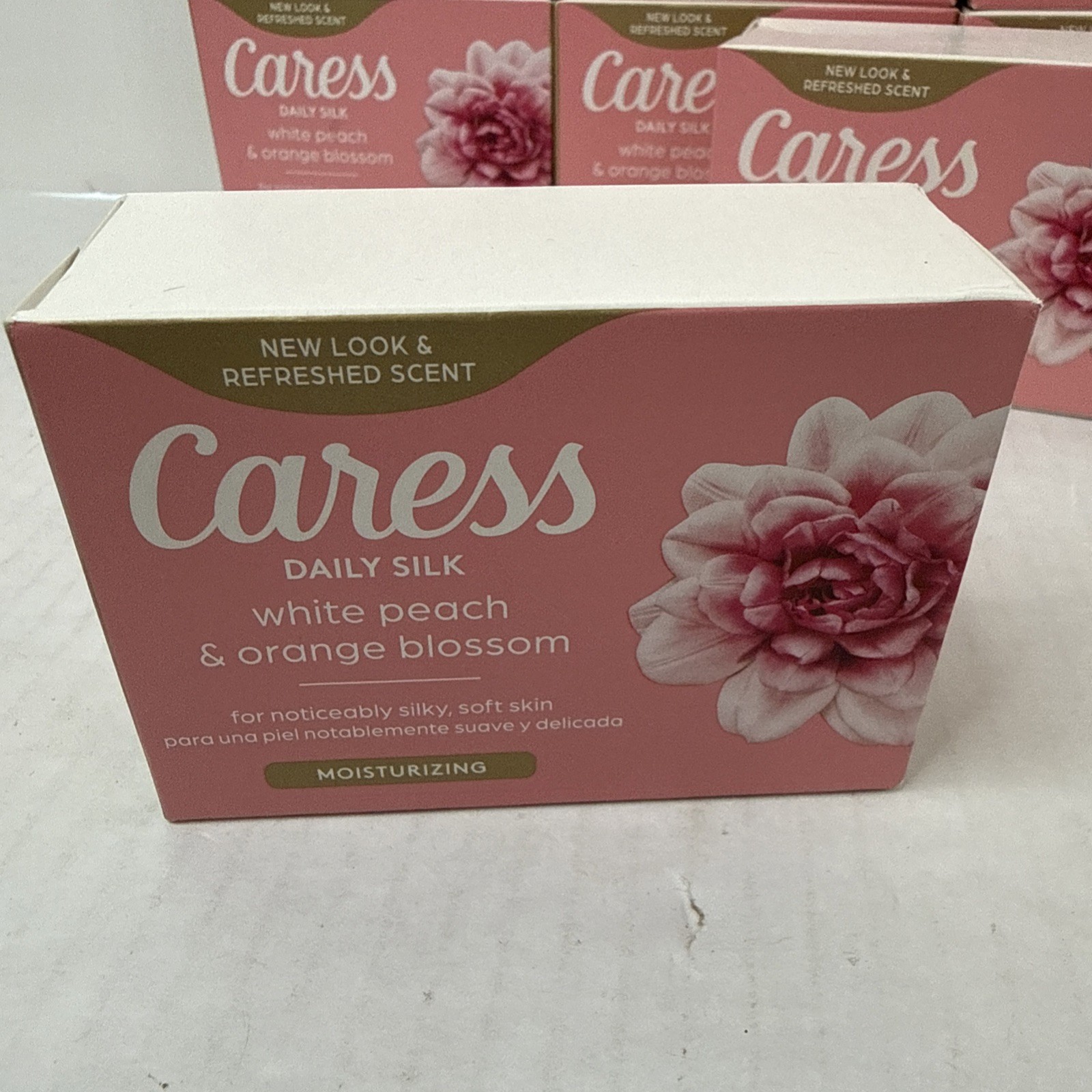CARESS DAILY SILK BAR SOAP WHITE PEACH & ORANGE BLOSSOM 14 Bars