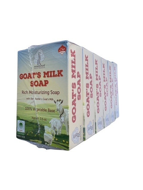 6 – Pack Madina Goats Milk Soap (With Shea Butter) 100% Vegetable Base