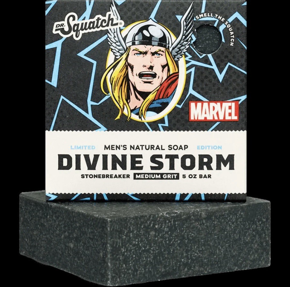 Lot 3 Pack Dr Squatch Divine Storm Thor Limited Edition Soap Marvel Avengers