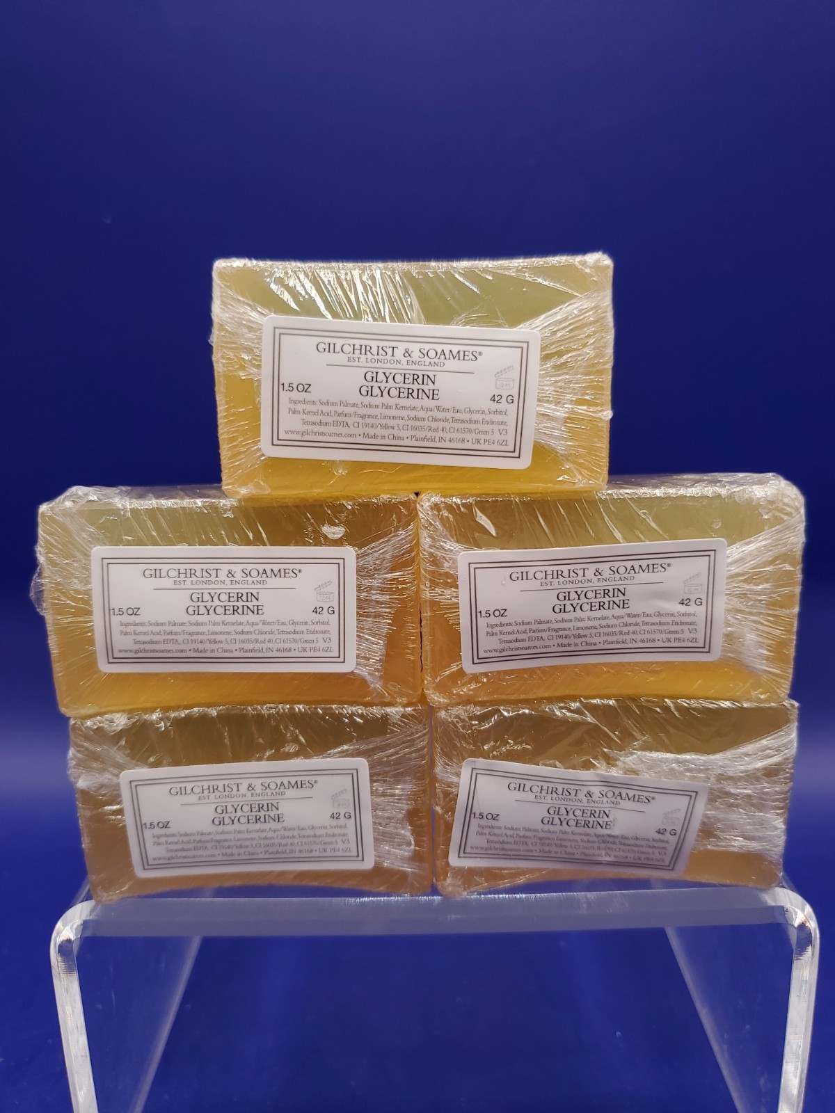 5 Pack Gilchrist & Soames London Glycerin Skincare Bar Travel Soap 1.5Oz New