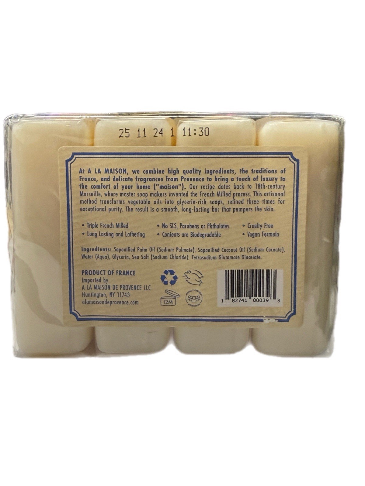 A La MAISON Hypoallergenic Unscented Bar Soap – 3.5 oz. each – 8 BARS TOTAL