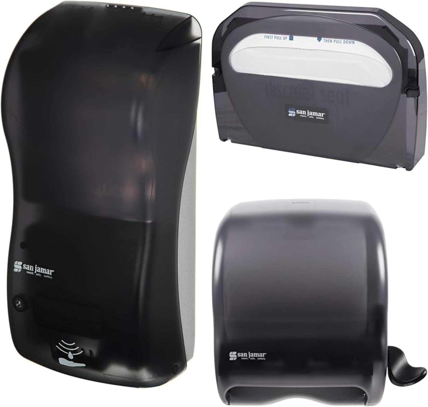 Classic Black Pearl Set – Hybrid Soap & Sanitizer Dispenser (900 Ml), Toilet Sea