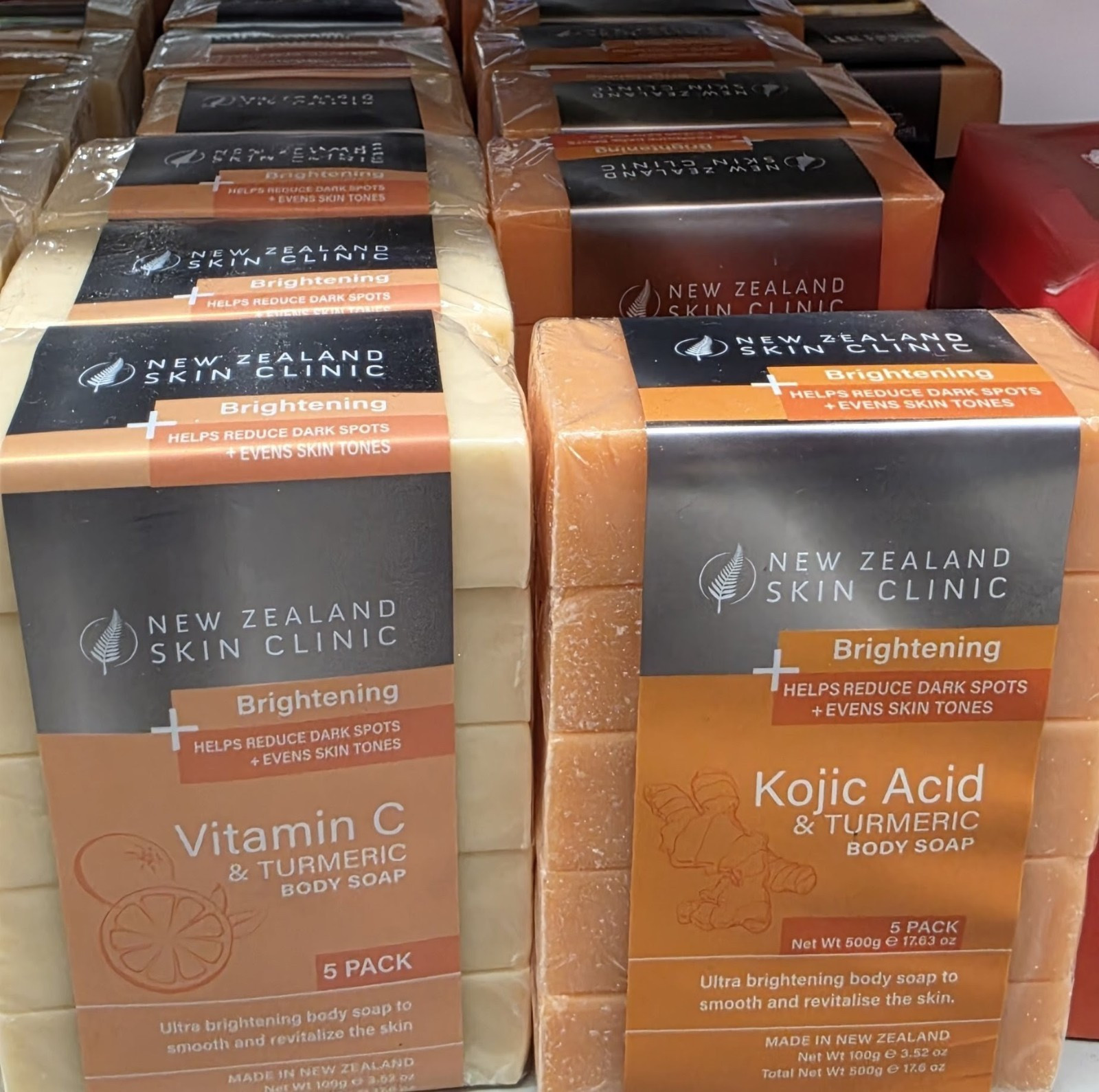 New Zealand Skin Clinic Brightening Body Soap 5 Bars Vitamin C/Turmeric or Kojic