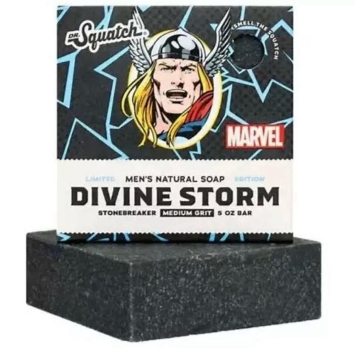 2 New Marvel x Dr. Squatch Natural Bar Soap Thor Divine Storm Limited Edition