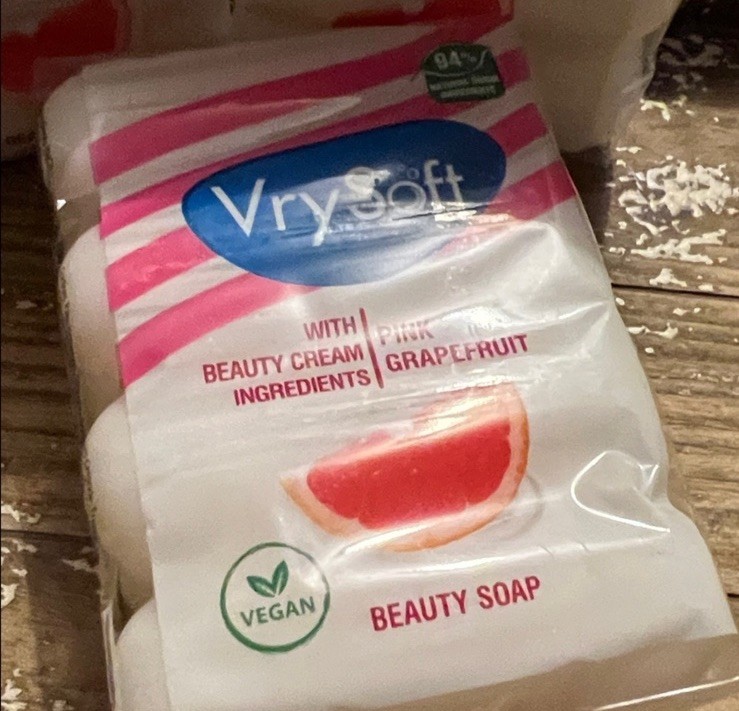 Four Vegan Pink Grapefruit Beauty Bars, Grapefruit Soap