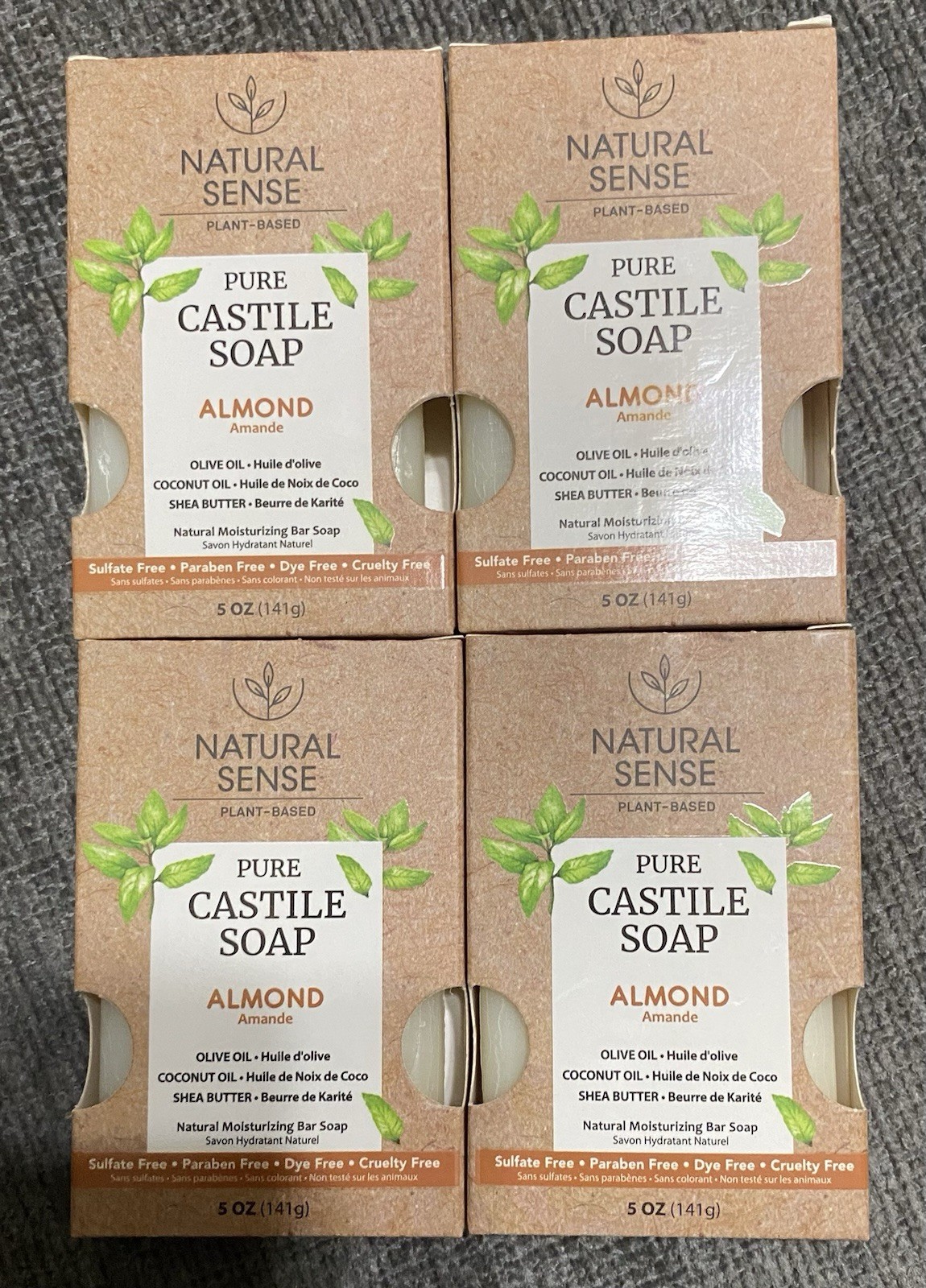 4Bars Pure White Castle Soap (Almond) Natural Nourishing Bar Soap. 5oz Each