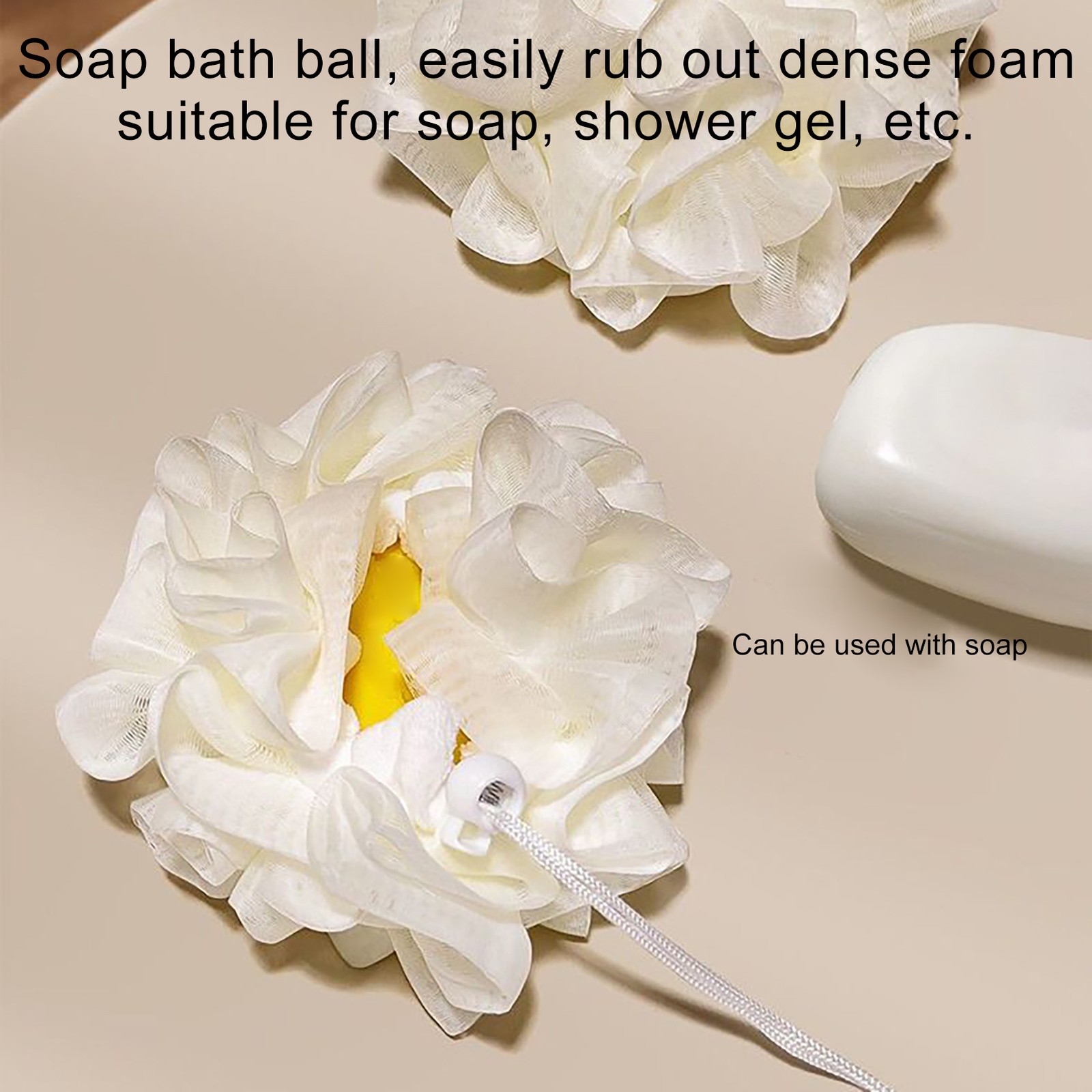 Bath Sponge 2 In 1 Body Sponge With Soap Pouch Multifunctional Bathroom