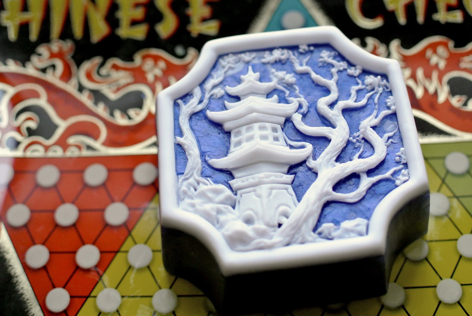 Oriental Pagoda Temple with Plum Tree Soap – Handmade Soap in Lapis Color