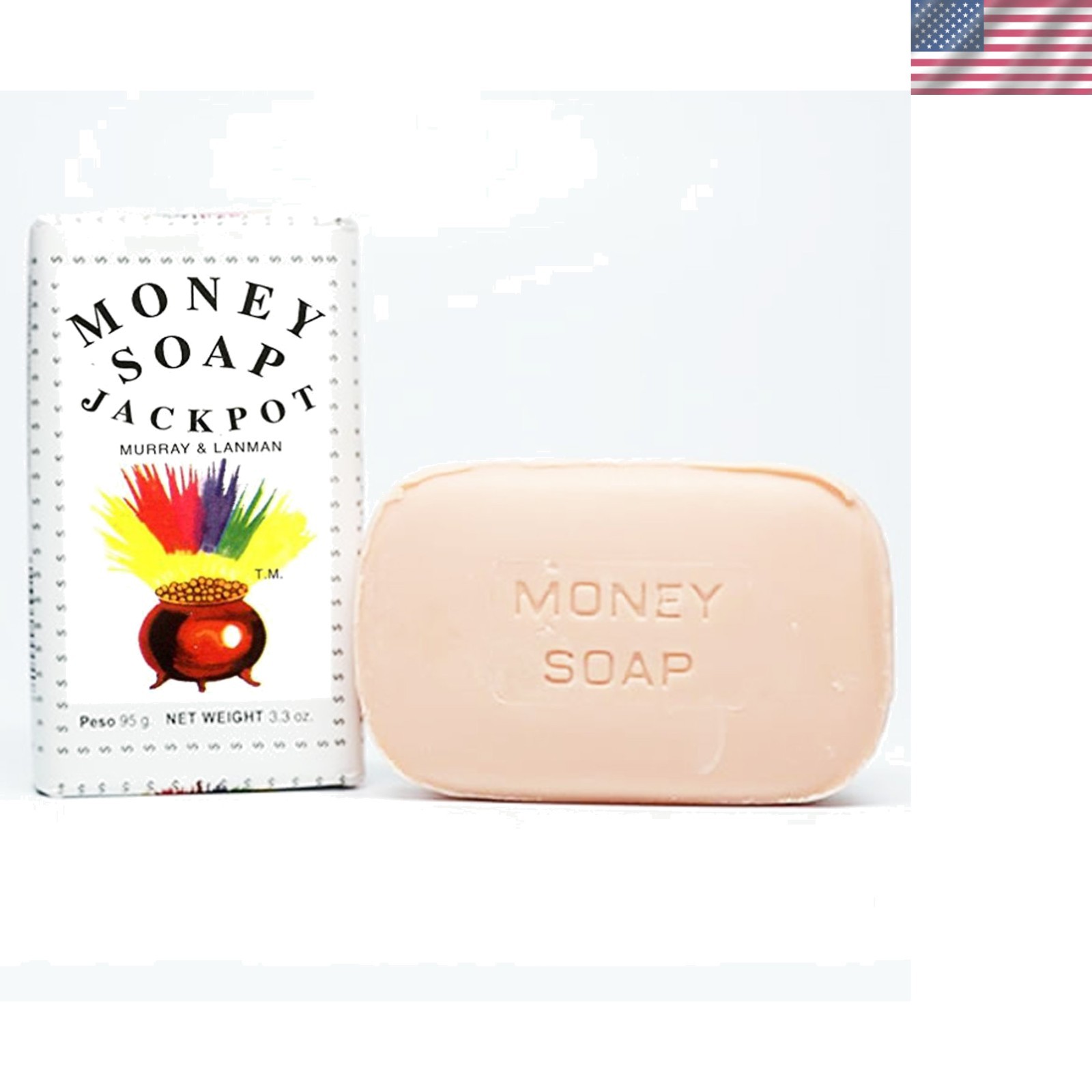 Good Luck Money Soap Jackpot – 3.3 oz Bar with Glycerin & Pot of Gold Design