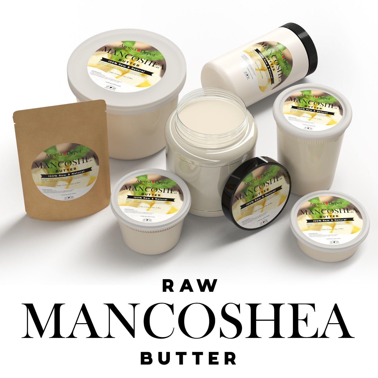 Shea Butter 8 oz. Cocoa Butter, Mango Butter, Kokum Butter Soap Paste 6 PACK