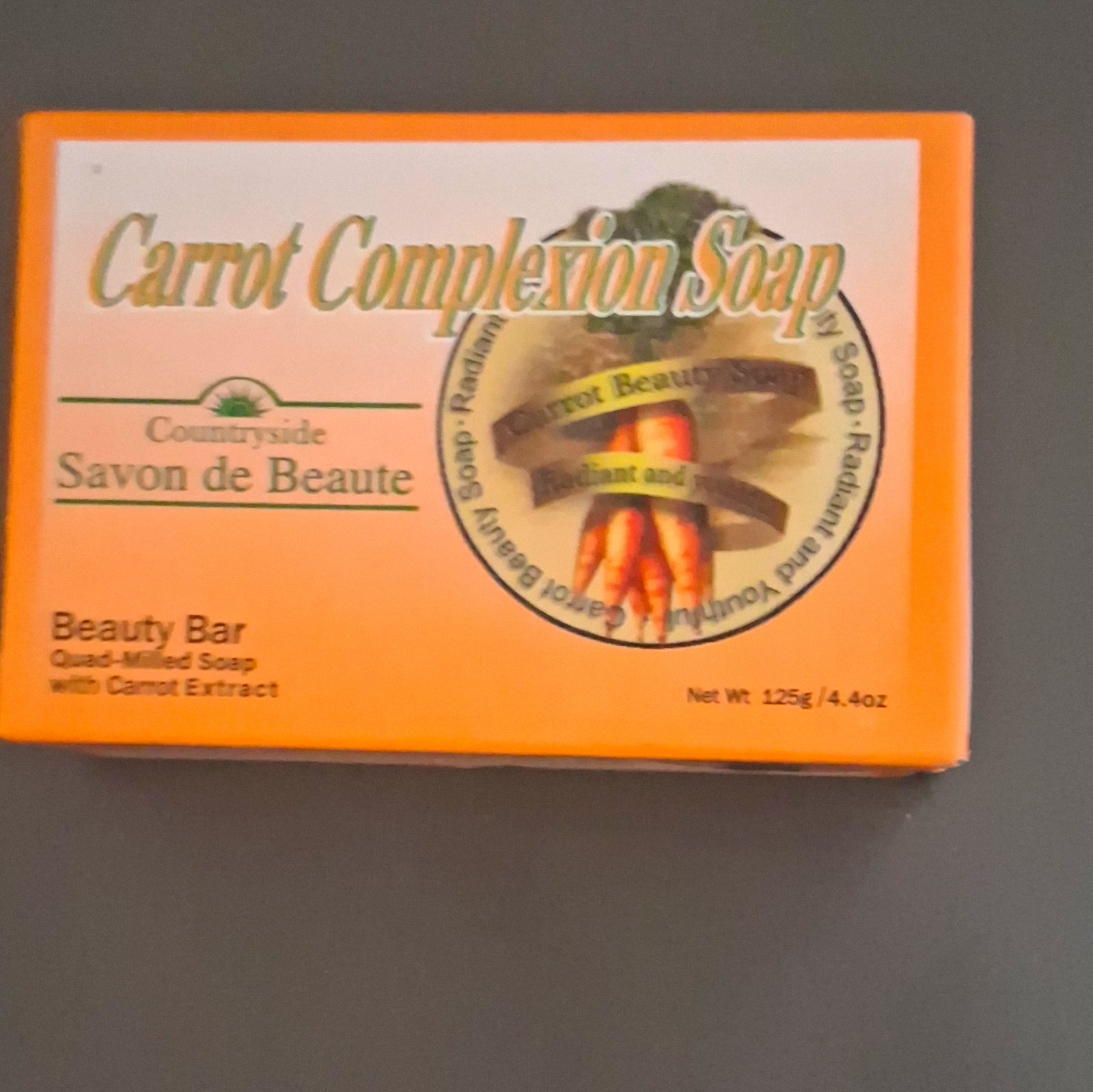 Countryside Savon de Beaute Carrot Complexion Beauty Bar Soap 4.4 oz