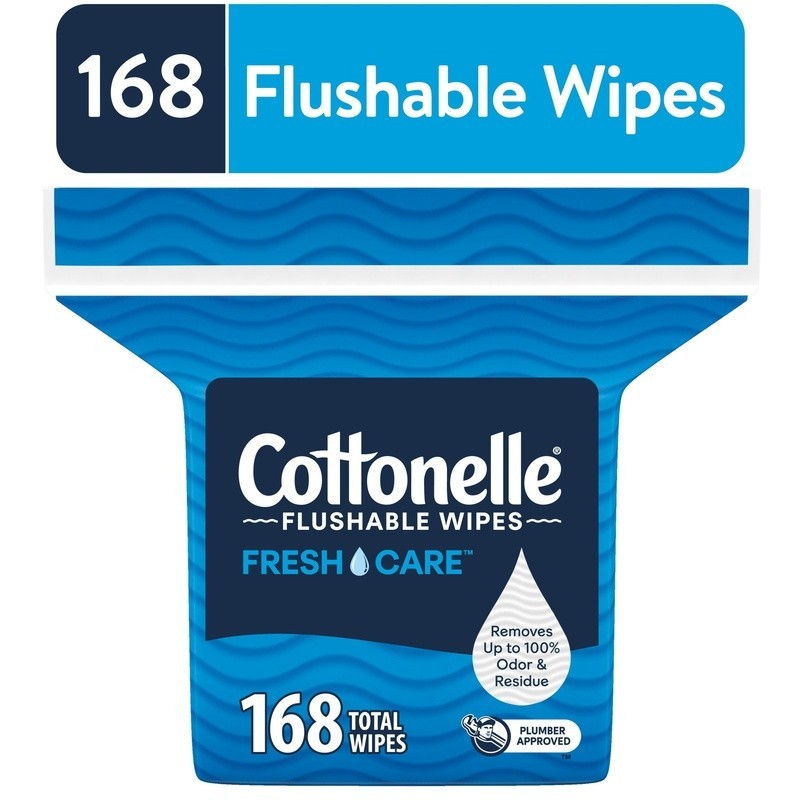 Flushable Wet Wipes Resealable Pack Gentle Clean Odor Removal 168 Count New